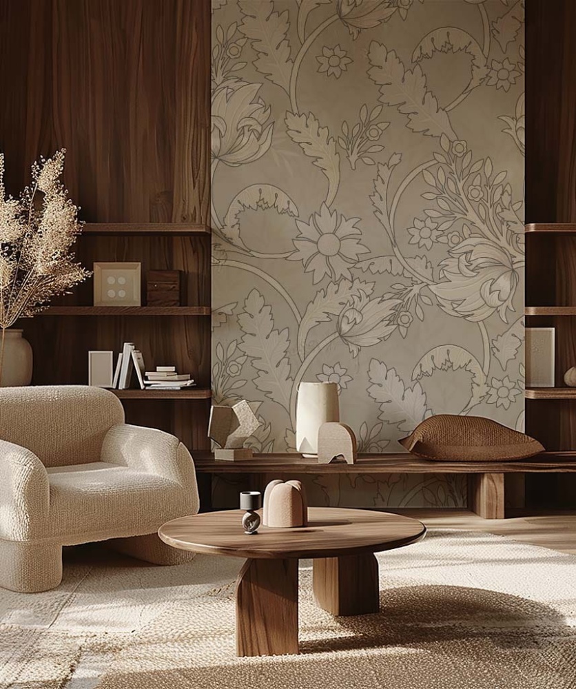 Tapeta Secesyjne beżowe kwiaty 0 4.jpg