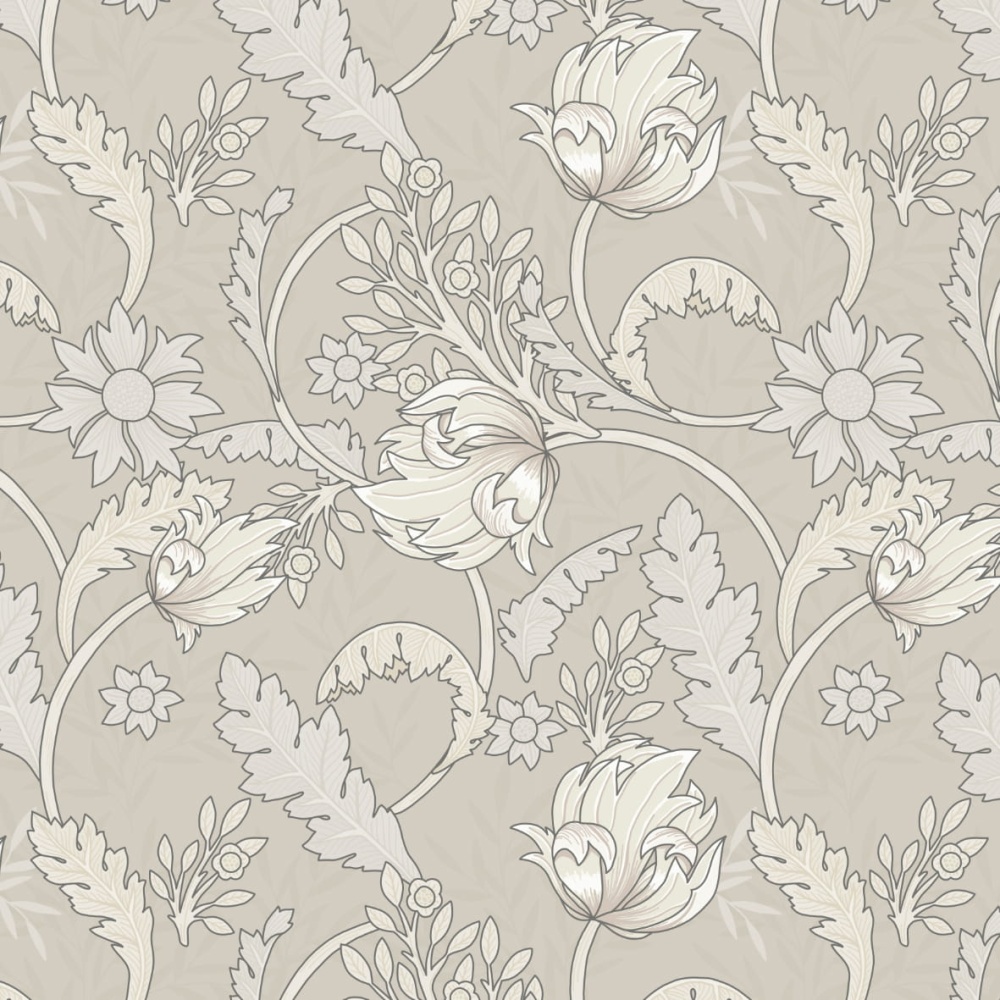 Tapeta Secesyjne beżowe kwiaty 0.jpg