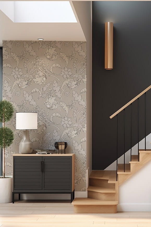 Tapeta Secesyjne beżowe kwiaty 3.jpg