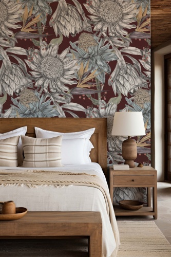 Tapeta Ręcznie rysowane kwiaty bordo 1.jpg