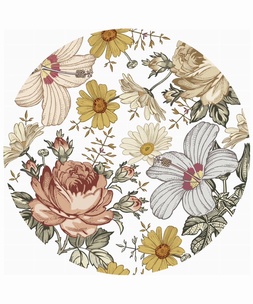 Naklejka Vintage Flowers Circle.jpg