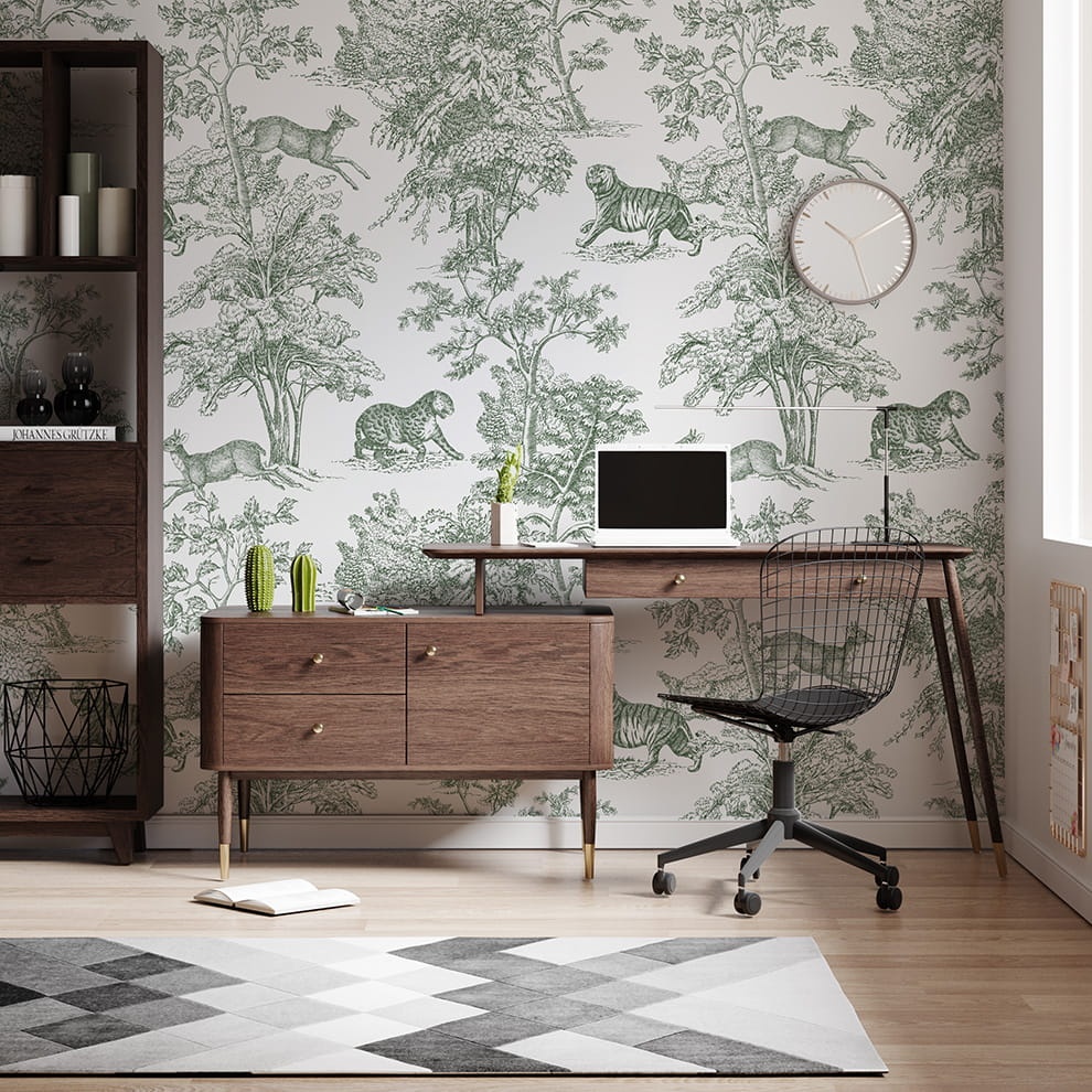 Tapeta Tygrys vintage zieleń 2.jpg