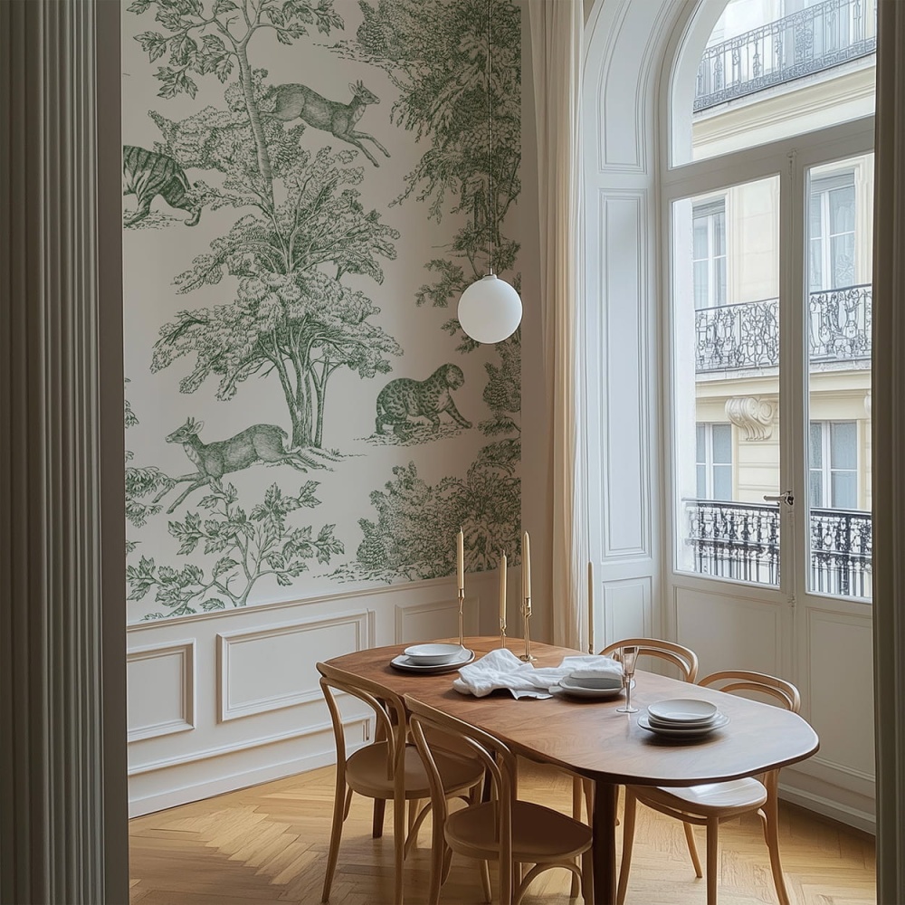 Tapeta Tygrys vintage zieleń 3.jpg