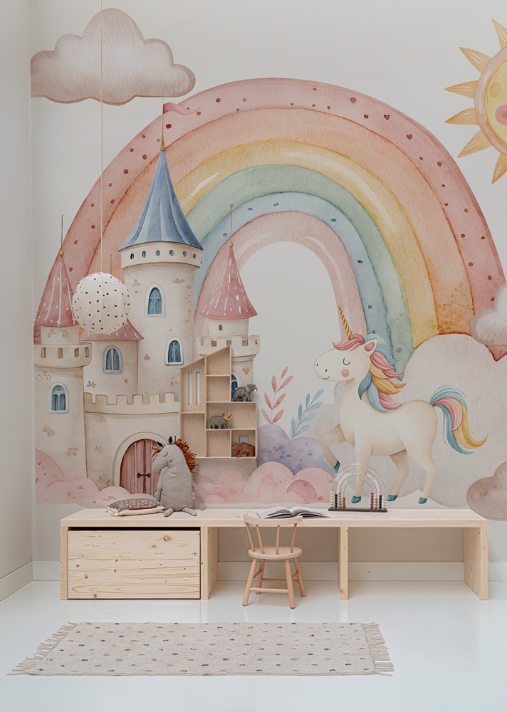 Tapeta Mural Tęcza i zamek 1.jpg