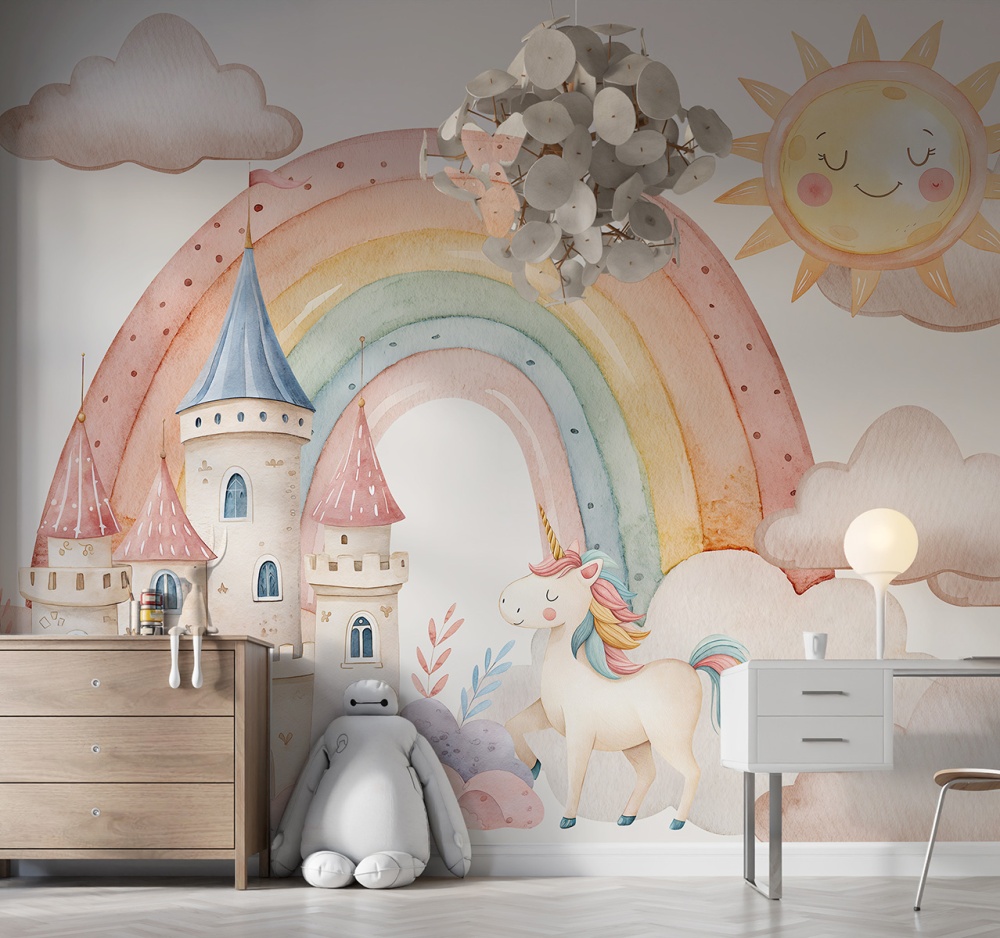 Tapeta Mural Tęcza i zamek 2.jpg