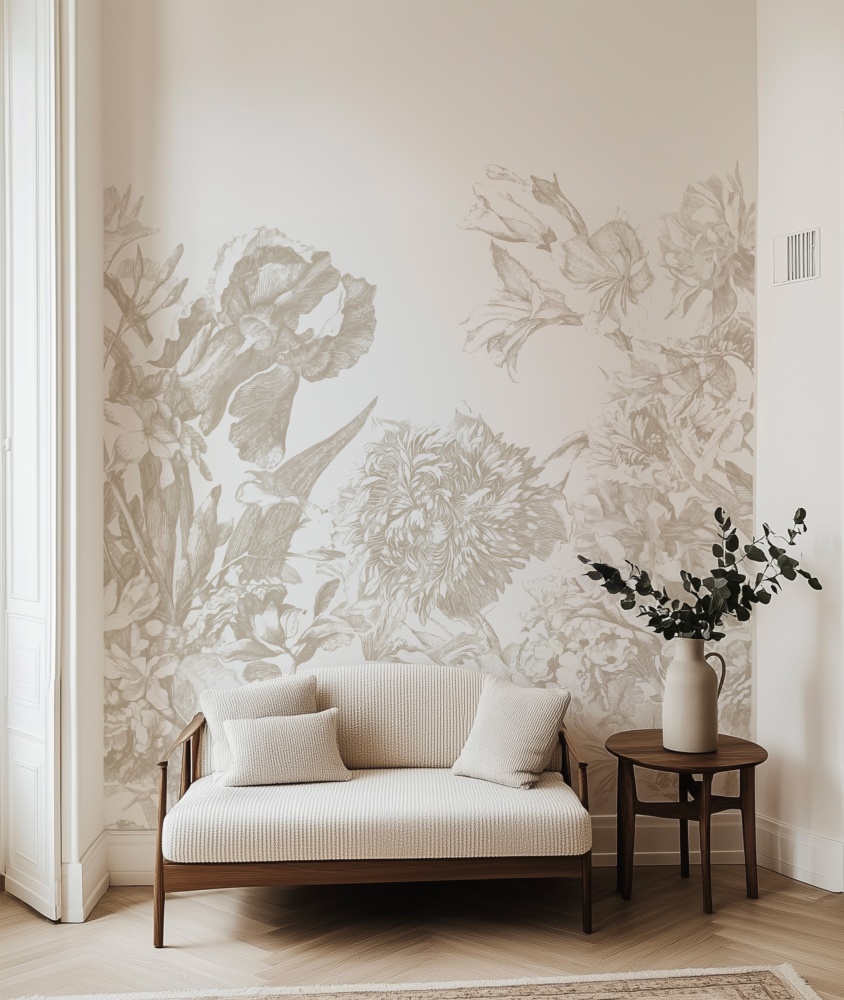 Tapeta Mural Holenderski bukiet beż light 3.jpg