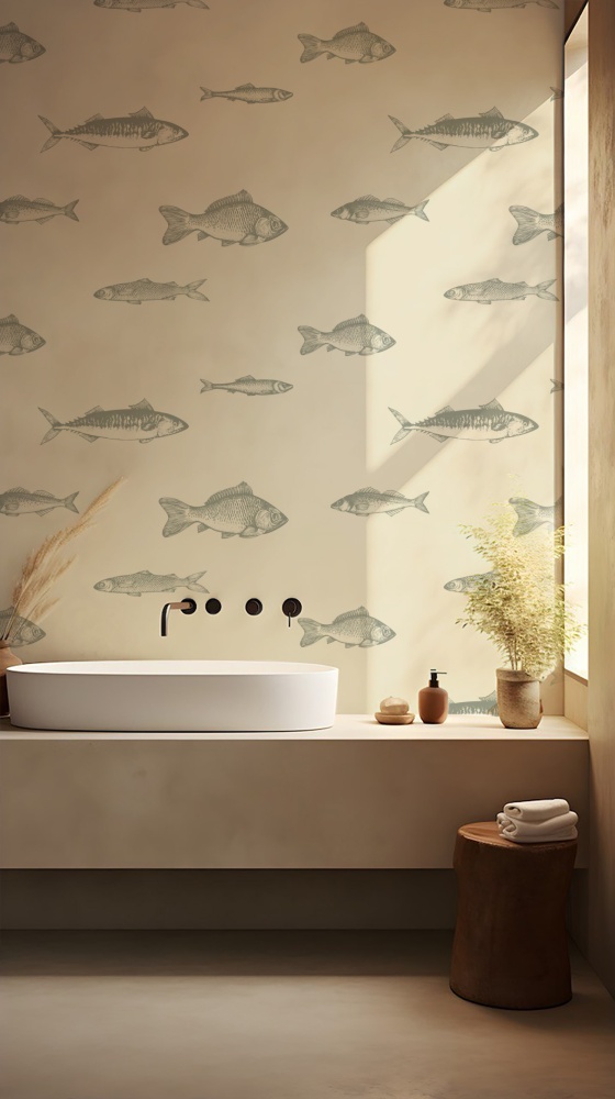 Tapeta Szkicowe rybki green 2.jpg