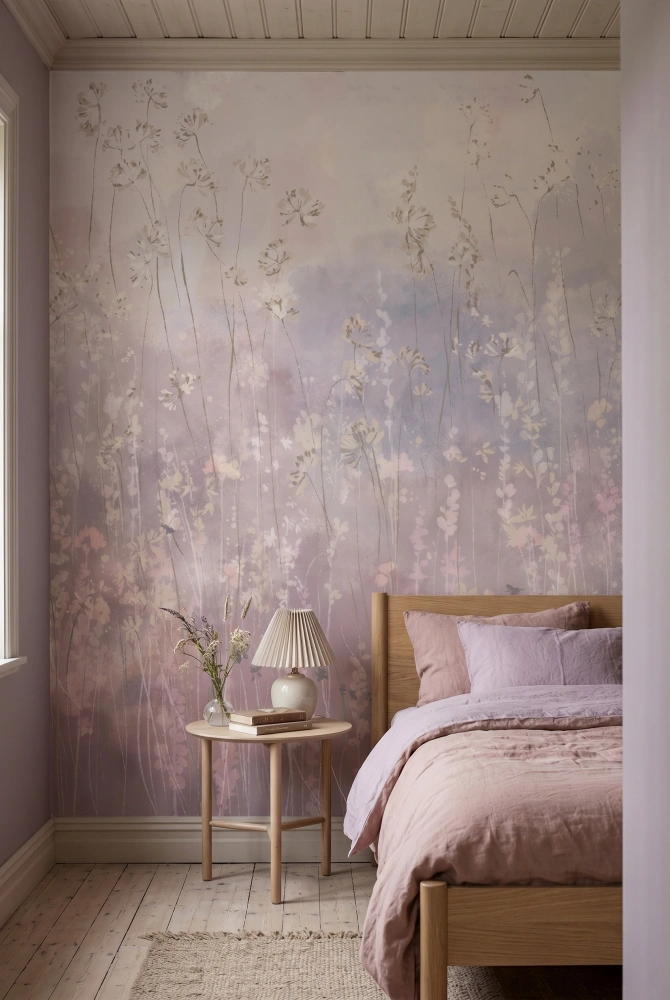 Tapeta Mural Dzikie różowe kwiaty 1.jpg