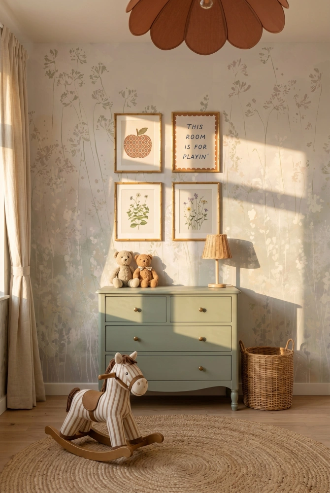 Tapeta Mural Dzikie kwiaty green 3.jpg
