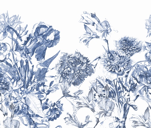 Tapeta Mural Holenderski bukiet blue tekstura.jpg