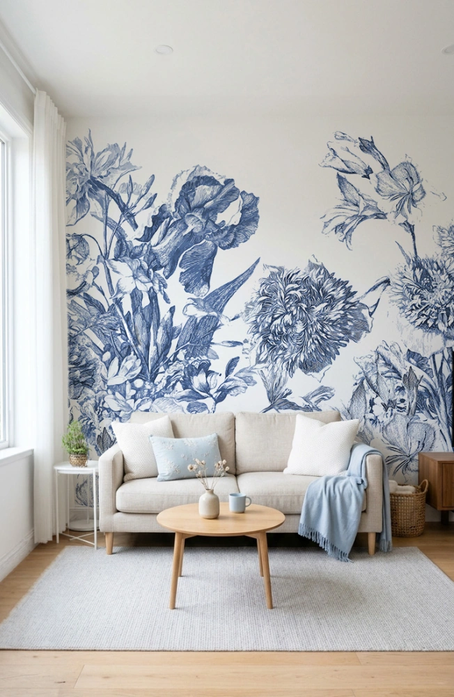 Tapeta Mural Holenderski bukiet blue1.jpg
