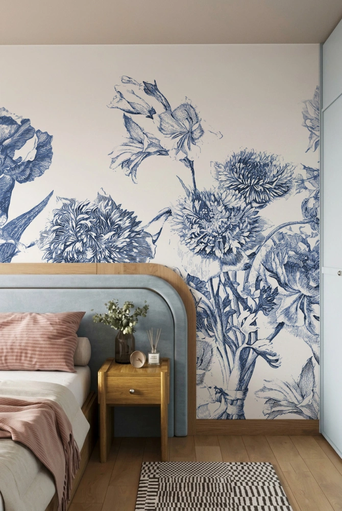 Tapeta Mural Holenderski bukiet blue4.jpg
