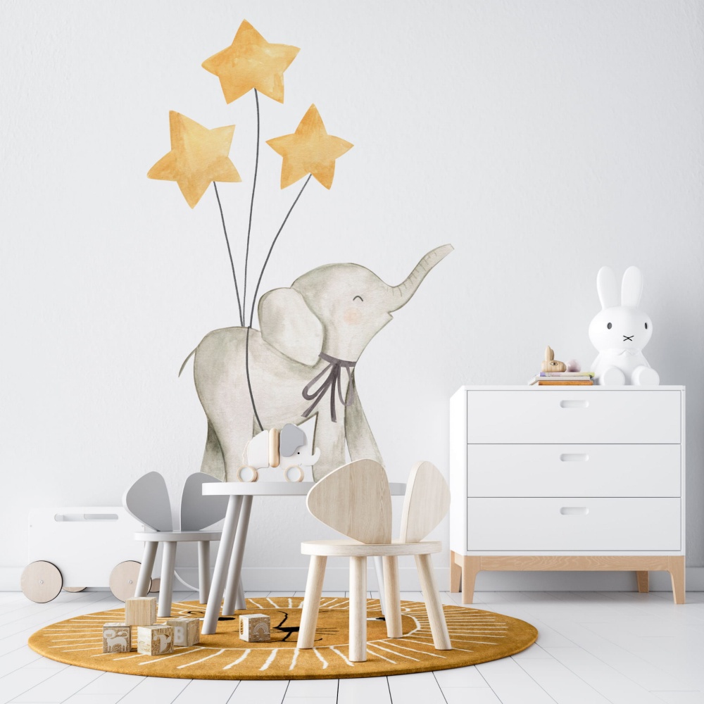 Naklejka Elephant with Balloons